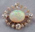 Antique Opal and Diamond Brooch