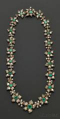 Antique Emerald and Diamond Necklace France