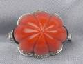 Art Deco Coral Diamond and Enamel Ring A Marchak Paris