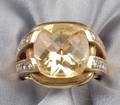 18kt Gold Citrine and Diamond Ring