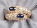 18kt Gold Sapphire and Diamond Bypass Ring Cartier France