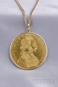 AustroHungarian High Karat Gold 4 Ducat Coin Pendant