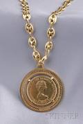 14kt Gold Coin Pendant and Chain