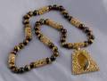 18kt Gold Tigerseye and Diamond Pendant Watch Bueche Girod