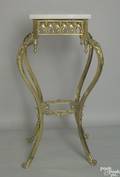 Gilt metal marble top stand