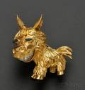 18kt Gold Emerald and Diamond Donkey Brooch Cartier Inc