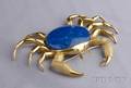 18kt Gold Hardstone and Diamond Crab Brooch Charles Vaillant