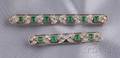 Two Edwardian Emerald and Diamond Bar Pins Marcus  Co