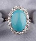 Antique 18kt Gold Turquoise and Diamond Ring Bailey Banks  Biddle