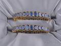 Pair of High Karat Gold and Sapphire Bracelets