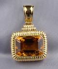 18kt Gold and Citrine Pendant