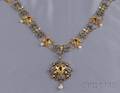 Renaissance Revival Enamel Gemset Necklace