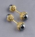 18kt Gold and Hematite Cuff Links Schlumberger Tiffany  Co