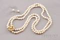 14kt Gold Cultured Pearl and Sapphire Doublestrand Necklace