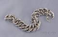 18kt White Gold and Gray Pearl Wrapped Link Bracelet Seaman Schepps