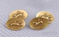Edwardian 14kt Gold Equestrian Cuff Links