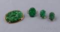14kt Gold and Jade Suite
