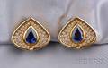 18kt Gold Sapphire and Diamond Earclips