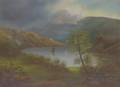 Framed American School Oil on Canvas Hudson River School Style Landscape
