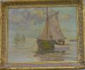 Framed American School Oil on Canvas Harbor View