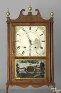 E Terry and Sons Federal mahogany pillar and scroll clock ca 1815