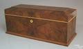 Pennsylvania Federal walnut and burlwood veneer letter box ca 1830