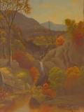 Framed Oil on Canvas Autumn Landscape
