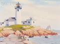 Robert S Bacon American 20th Century View of a Lighthouse