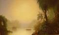 Framed Oil on Canvas View Morning in the Tropics