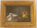 Framed 20th Century American School Oil on Canvas Still Life with Pear