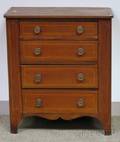 Diminutive Late Federal Inlaid Mahogany FourDrawer Chest