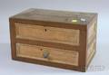 Small Painted Wooden Panelsided Lifttop Box over Drawer