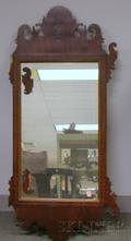 Chippendale Inlaid Mahogany Veneer Mirror
