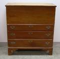 Country Chippendale Pine Blanket Chest over Three Long Drawers