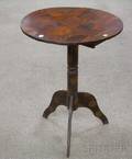 Japanese Circular Parquetry Tilttop and Painted Wood Stand