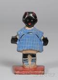 Painted Cast Iron Topsy Black Girl Doorstop
