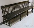 Blackpainted Windsor Wooden Rodback Deacons Bench