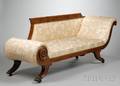 Classicalstyle Brocade Upholstered Carved Mahogany Recamier