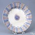 Blue and purple rainbow spatterware plate