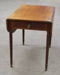 Federal Inlaid Mahogany and Mahogany Veneer Pembroke Table with End Drawer