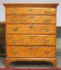 Chippendale Birch FiveDrawer Tall Chest