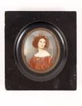 Miniature Portrait of Woman on Ivory Signed
