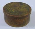 Paint Decorated Round Wooden Lapsided Pantry Covered Box