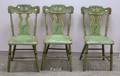 Set of Six Greenpainted and Decorated Wooden Side Chairs