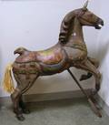 Polychrome Painted Carved Wooden Carouselstyle Horse