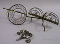 Wrought Iron Swivel Toaster Scrollwork Wall Hook and a Wire Basket