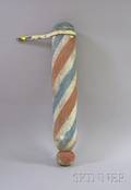 Painted Turned Wood Barber Pole Trade Sign