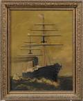American School 19th Century Portrait of a TwoMasted American Steamship