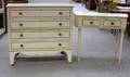 Paint Decorated Federal Pine Dressing Table and FourDrawer Bureau