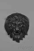 Blackpainted Cast Iron Wall Mounted Lions Head